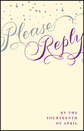 Gilded Romance Letterpress Reply Postcard Front Design Medium