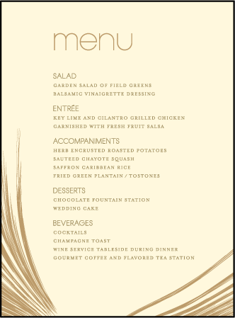 Glamorous Blooms Letterpress Menu Design Medium