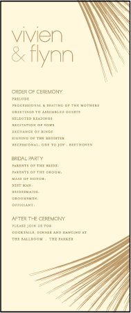 Glamorous Blooms Letterpress Program Tea Design Medium