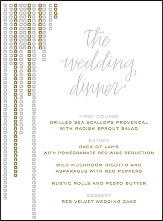 Glitterati Letterpress Menu Design Medium