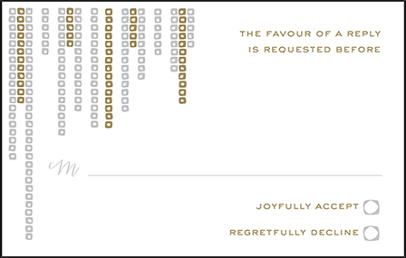 Glitterati Letterpress Reply Postcard Front Design Medium