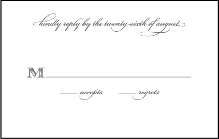 Gracelyn Vintage Letterpress Reply Postcard Front Design Medium