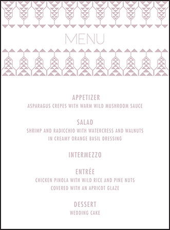 Greyson Letterpress Menu Design Medium