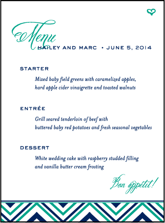 Hailey Modern Letterpress Menu Design Medium