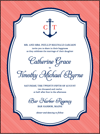 Harbor Beach Letterpress Invitation Design Medium
