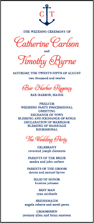 Harbor Beach Letterpress Program Tea Design Medium