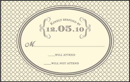 Harlow Letterpress Reply Postcard Front Design Medium