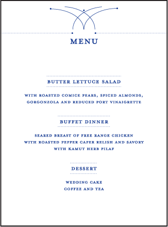 Harp Letterpress Menu Design Medium
