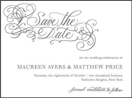 Hayes Calligraphy Letterpress Save The Date Design Medium