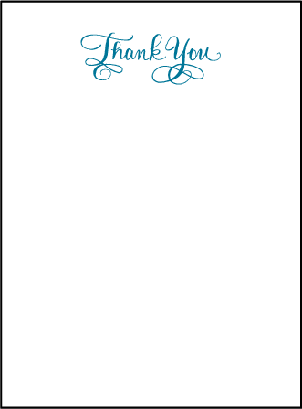 Helena Letterpress Thank You Card Flat Design Medium