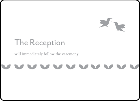 Hummingbirds Letterpress Reception Card Medium