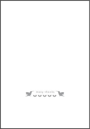 Hummingbirds Letterpress Thank You Card Fold Design Medium