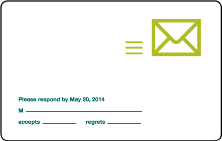 Iconic MW Letterpress Reply Postcard Front Design Medium