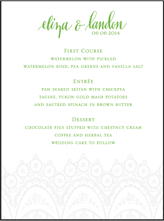 Istanbul Lace Letterpress Menu Design Medium