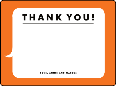 Jack and Jill Letterpress Thank You Card Flat Design Medium