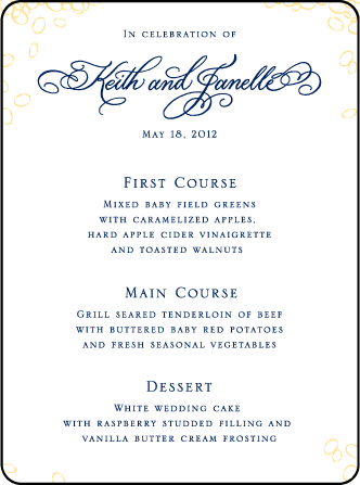 Janelle Elegance Letterpress Menu Design Medium