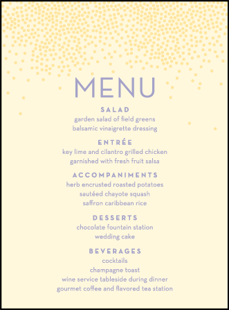Joie de Vivre Letterpress Menu Design Medium