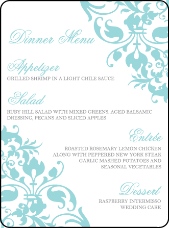 Jolie Letterpress Menu Design Medium