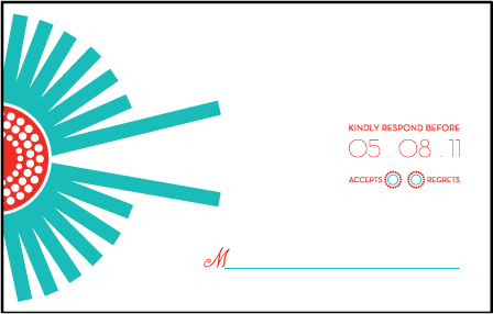 Joy Letterpress Reply Postcard Front Design Medium