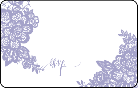 Lace Letterpress Reply Postcard Front Design Medium