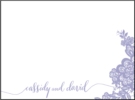 Lace Letterpress Thank You Card Flat Design Medium