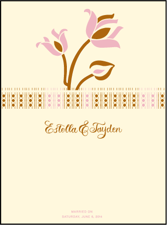 Lola Letterpress Thank You Card Flat Design Medium