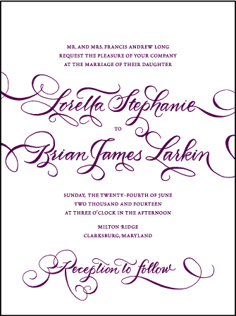 Loretta Formal Letterpress Invitation Design Medium