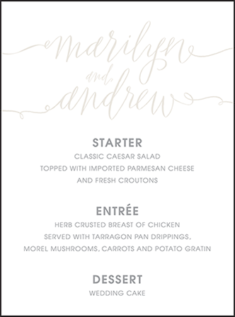 Madison Chic Letterpress Menu Design Medium