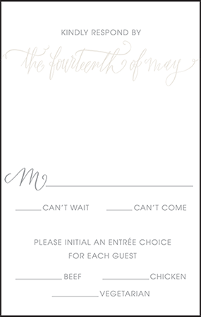 Madison Chic Letterpress Reply Postcard Front Design Medium