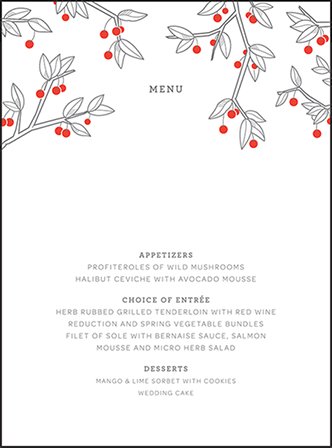 Mae Letterpress Menu Design Medium