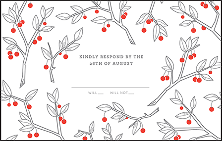 Mae Letterpress Reply Postcard Front Design Medium