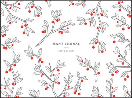 Mae Letterpress Thank You Card Flat Design Medium