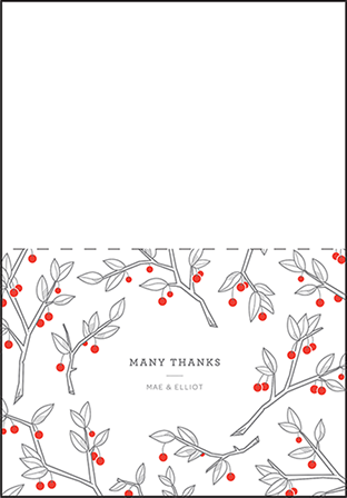 Mae Letterpress Thank You Card Fold Design Medium