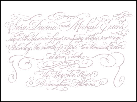 Magnolia Letterpress Invitation Design Medium