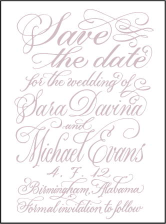 Magnolia Letterpress Save The Date Design Medium