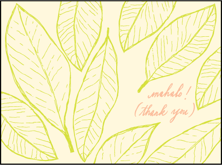 Maile Letterpress Thank You Card Flat Design Medium