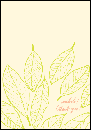 Maile Letterpress Thank You Card Fold Design Medium