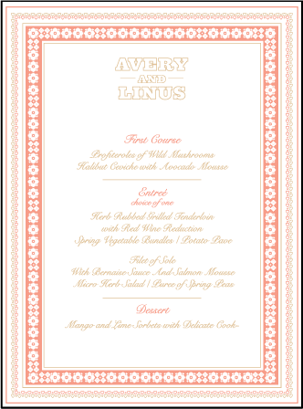 Maja Letterpress Menu Design Medium