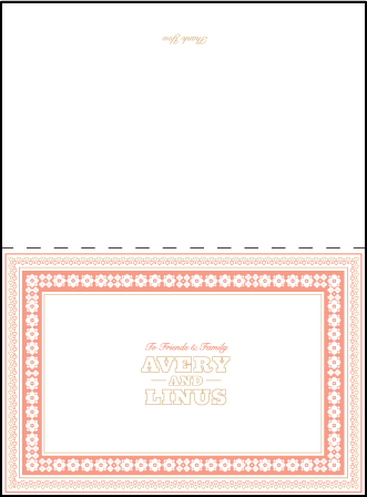 Maja Letterpress Thank You Card Fold Design Medium