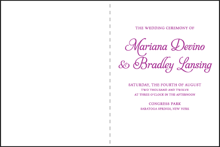 Mariana Vintage Letterpress Program Design Medium