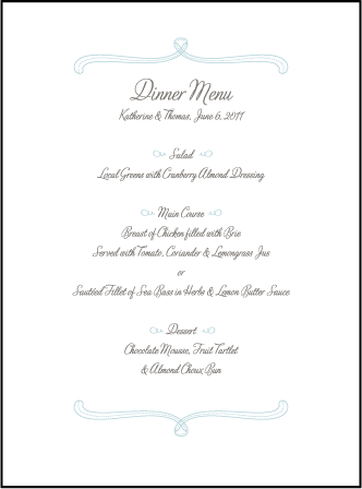 Marie Letterpress Menu Design Medium
