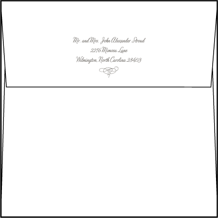 Marie Letterpress Thank You Card Flat Envelope Design Medium