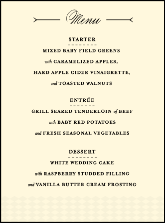Measurement Letterpress Menu Design Medium