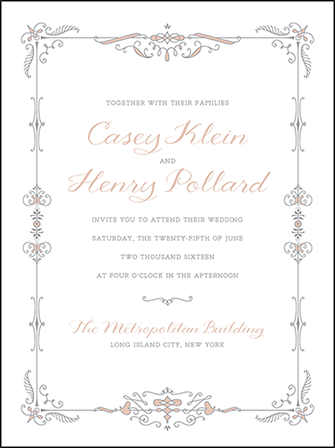 Melodie Frame Letterpress Invitation Design Medium
