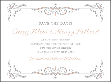 Melodie Frame Letterpress Save The Date Design Medium