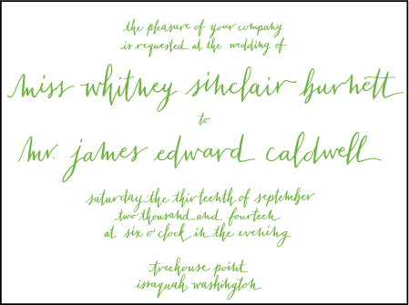 Mitty Calligraphy Letterpress Invitation Design Medium