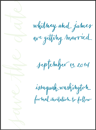 Mitty Calligraphy Letterpress Save The Date Design Medium