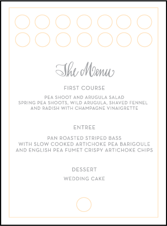 Moda Contemporary Letterpress Menu Design Medium