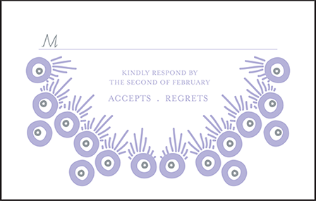 Modern Bazaar Letterpress Reply Postcard Front Design Medium