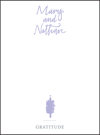 Modern Bazaar Letterpress Thank You Card Flat Design Medium